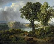 Johann Nepomuk Rauch Arkadische Landschaft oil painting on canvas